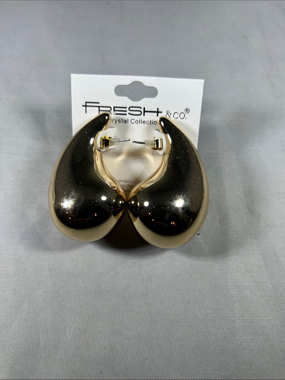 Gold Teardrop Hoop Statement Earrings